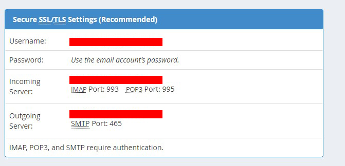 Secure SSL-TLS Settings (Recommended) table