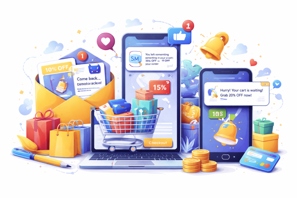 Types of Abandon Cart Sequences (Email, SMS, Push Notifications)