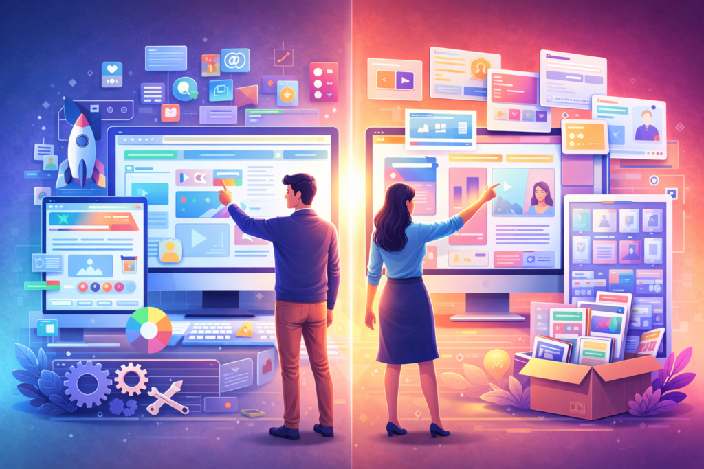 Custom vs Pre-Built Landing Page Templates