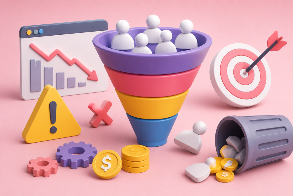 Common Sales Funnel Mistakes That Waste Traffic and Budget