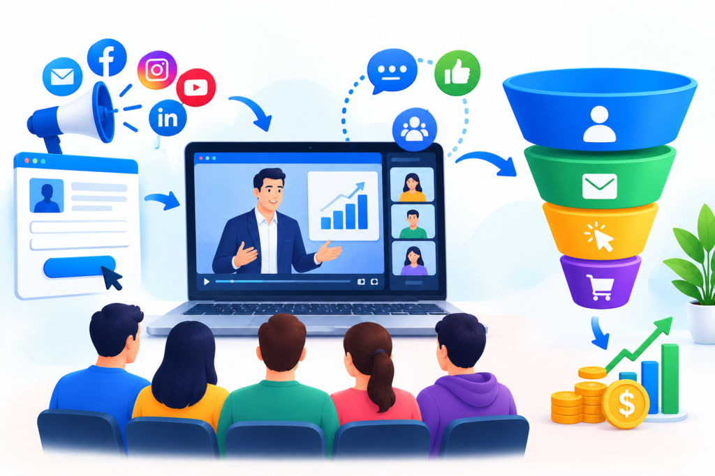 Webinar Funnel: The Complete Guide to Attracting Registrants, Engaging Attendees, and Generating More Sales